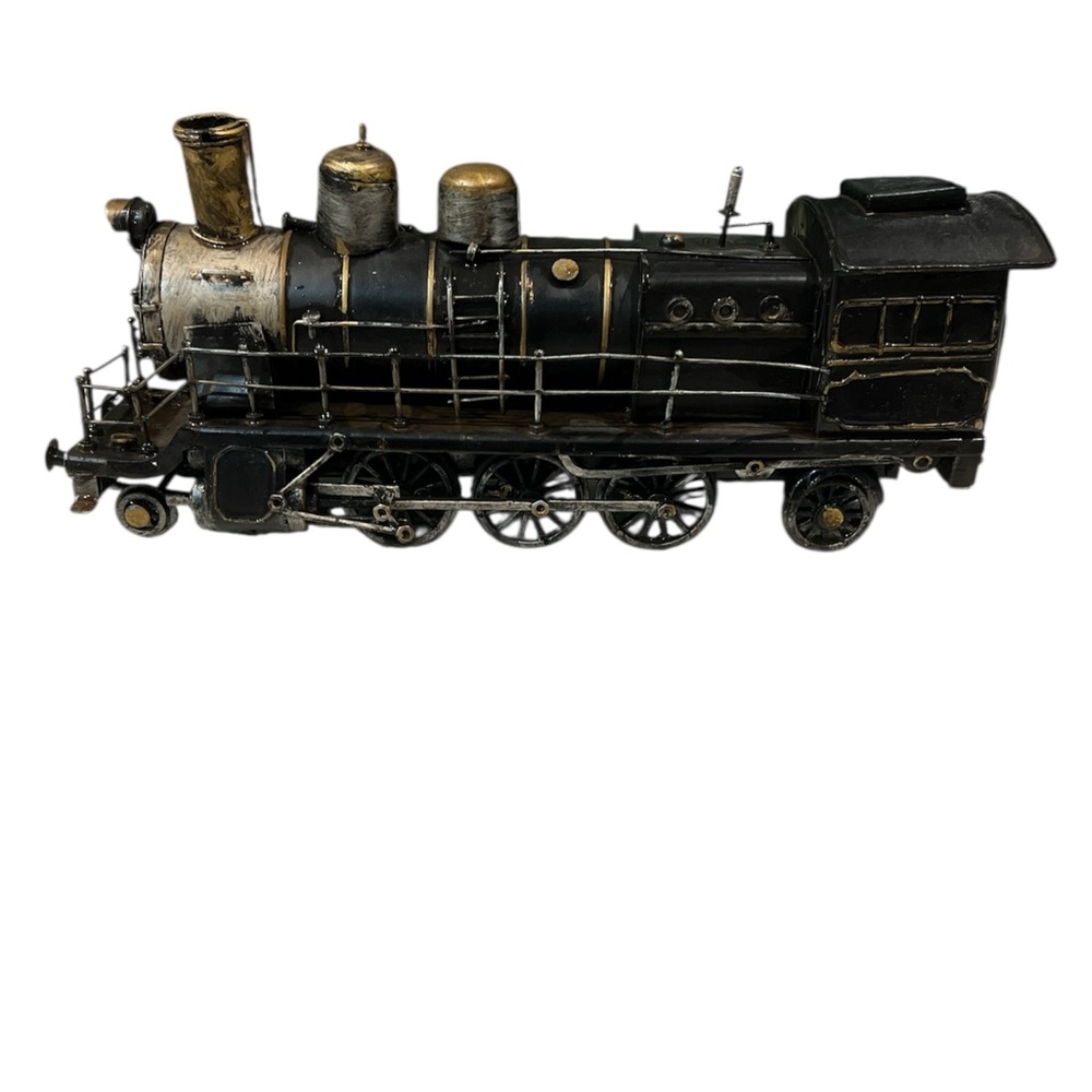 Vintage Black and Gold Train Model Engine
